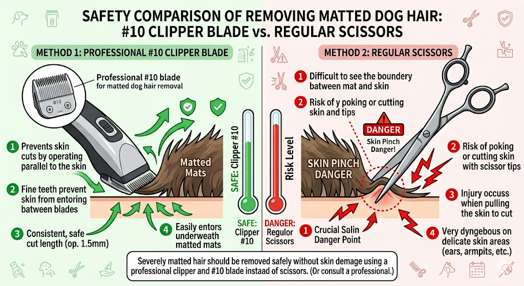 Professional #10 blade for matted dog hair removal