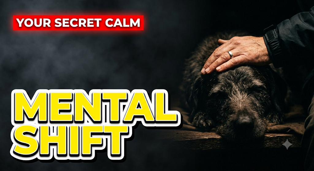 Professional groomer gently massaging a small, relaxed puppy.